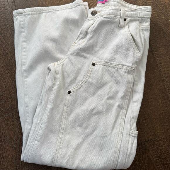 Edikted Ayla Low Rise Baggy Carpenter Jeans White Sz S - Picture 4 of 10